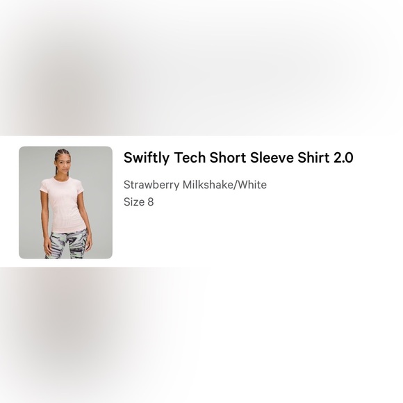 Lululemon Swiftly Tech Short Sleeve Shirt- Strawberry Milkshake (light pink, 8) - Picture 6 of 6